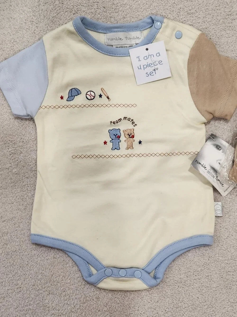 Rumble Tumble - Baby Boys' Teddy Bear Pant Set w/Puppet